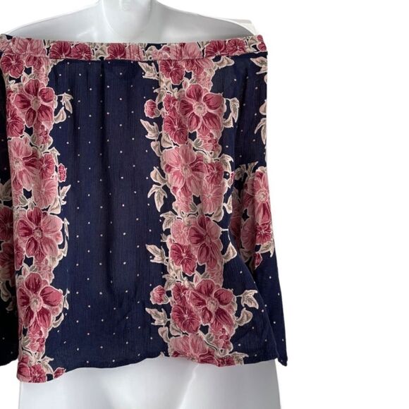 Francesca Floral Polka Dot Off Shoulder Batwing Top - Picture 5 of 16